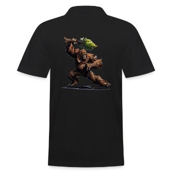 Angry Bigfoot - Men's Polo Shirt - black - Back - Kai (181cm)
