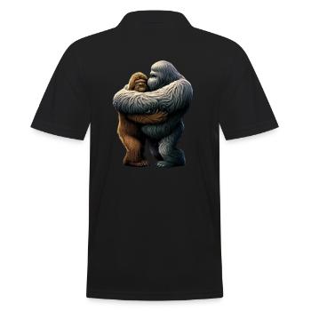 Yeti hugs Bigfoot - Men's Polo Shirt - black - Back - Kai (181cm)