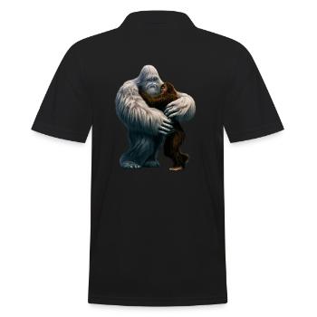 Yeti hugs Bigfoot - Men's Polo Shirt - black - Back - Kai (181cm)