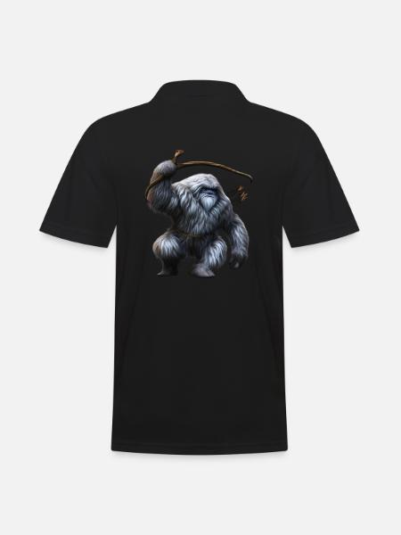 Yeti with bow and arrow - Men's Polo Shirt - black