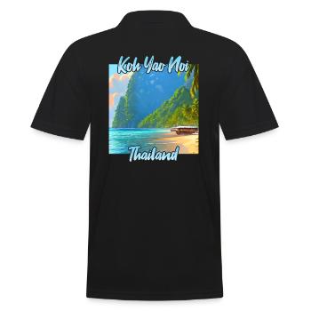 Coucher de soleil à Koh Yao Noi en Thaïlande - Polo Homme - noir - Dos - Kai (181cm)