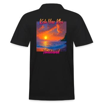 Coucher de soleil à Koh Yao Noi en Thaïlande - Polo Homme - noir - Dos - Kai (181cm)