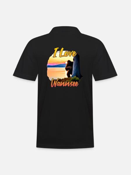 I love Wannsee - Men's Polo Shirt - black