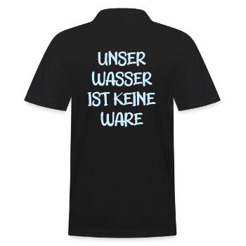 Unser Wasser ist keine Ware - Männer Poloshirt - Schwarz - Hinten - Kai (181cm)