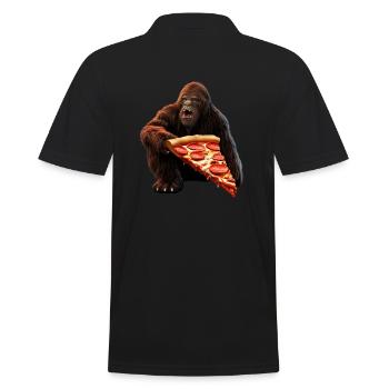 Bigfoot Pizza Party - Men's Polo Shirt - black - Back - Kai (181cm)