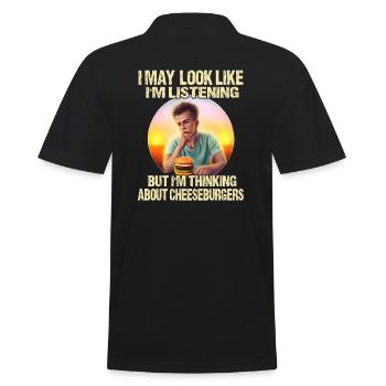 Gedankenwelt der Cheeseburger - Männer Poloshirt - Schwarz - Hinten - Kai (181cm)
