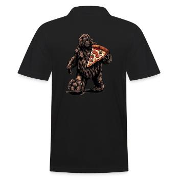 Bigfoot Pizza Party - Men's Polo Shirt - black - Back - Kai (181cm)