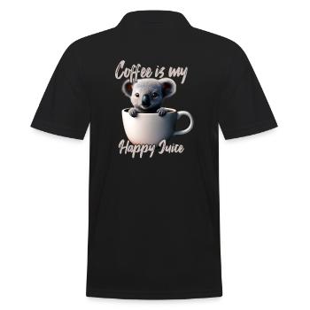 Cozy koala in the coffee cup - Men's Polo Shirt - black - Back - Kai (181cm)