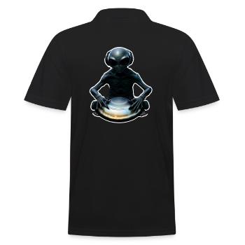 Alien Handpan Player - Men's Polo Shirt - black - Back - Kai (181cm)