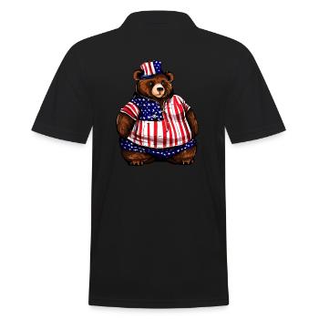 Gros ours américain - Polo Homme - noir - Dos - Kai (181cm)