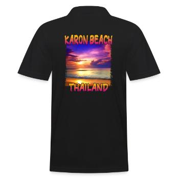 Karon Beach, Thailand - Men's Polo Shirt - black - Back - Kai (181cm)
