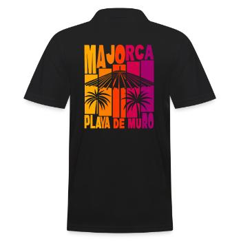 Mallorca Playa De Muro - Männer Poloshirt - Schwarz - Hinten - Kai (181cm)