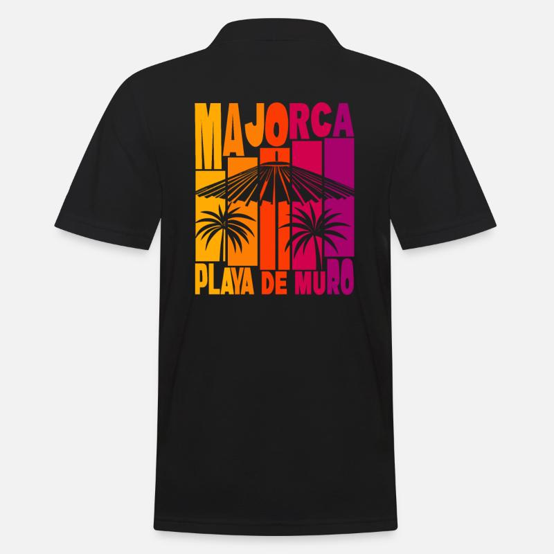Mallorca Playa De Muro - Männer Poloshirt - Schwarz