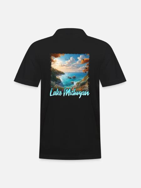 Lake Michigan - Men's Polo Shirt - black