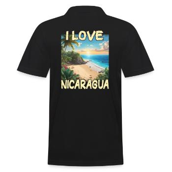 I Love Nicaragua - Männer Poloshirt - Schwarz - Hinten - Kai (181cm)