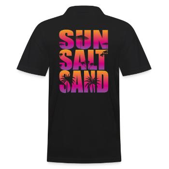 Sun Salt Sand - Männer Poloshirt - Schwarz - Hinten - Kai (181cm)