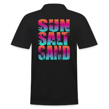 Sun Salt Sand - Männer Poloshirt - Schwarz - Hinten - Kai (181cm)