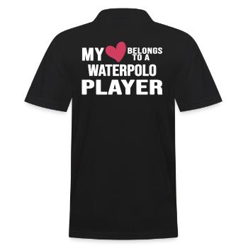 water polo water polo player water polo player - Men's Polo Shirt - black - Back - Kai (181cm)