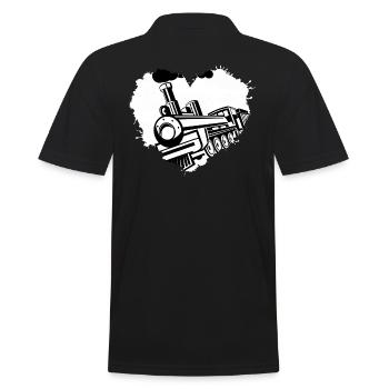Railway locomotive Railway "Love-Train" - Men's Polo Shirt - black - Back - Kai (181cm)