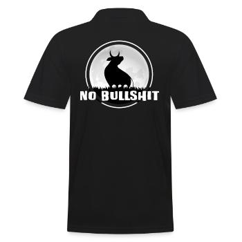 Cow-Bull Farm Cattle "no bullshit" Cattle breeding - Men's Polo Shirt - black - Back - Kai (181cm)