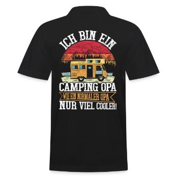 ICH BIN EIN CAMPING OPA, WIE EIN NORMALER OPA ... - Männer Poloshirt - Schwarz - Hinten - Kai (181cm)