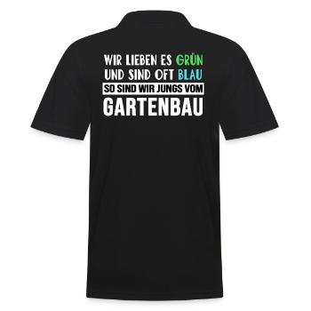 gartenbau landschaftsgärtner grünpflege - Männer Poloshirt - Schwarz - Hinten - Kai (181cm)