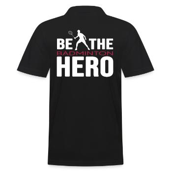 Badminton player Badminton Hero - Men's Polo Shirt - black - Back - Kai (181cm)
