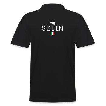 Sizilien Urlaub - Männer Poloshirt - Schwarz - Hinten - Kai (181cm)