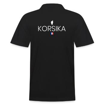 Korsika Urlaub - Männer Poloshirt - Schwarz - Hinten - Kai (181cm)