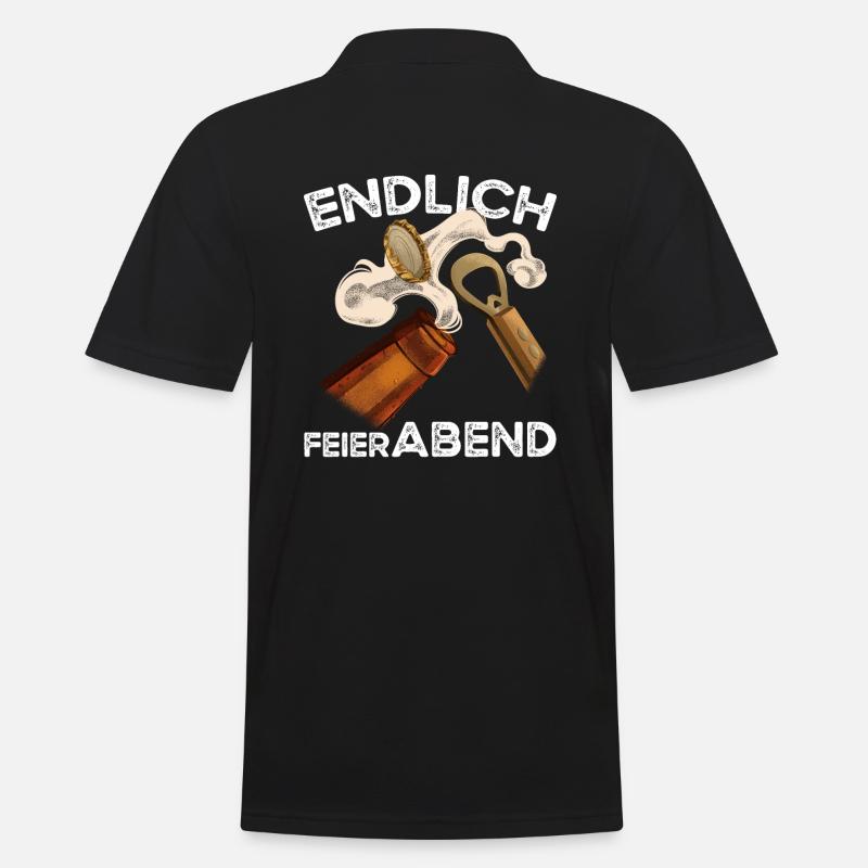 Endlich Feierabend Bier - Männer Poloshirt - Schwarz