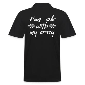 Meme Fun « mon fou » Motivation pour les citations ironiques - Polo Homme - noir - Dos - Kai (181cm)