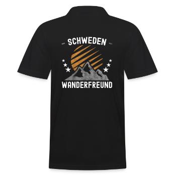 Schweden Wandern - Männer Poloshirt - Schwarz - Hinten - Kai (181cm)