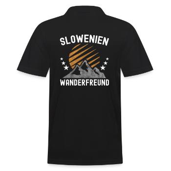 Slowenien Wandern - Männer Poloshirt - Schwarz - Hinten - Kai (181cm)