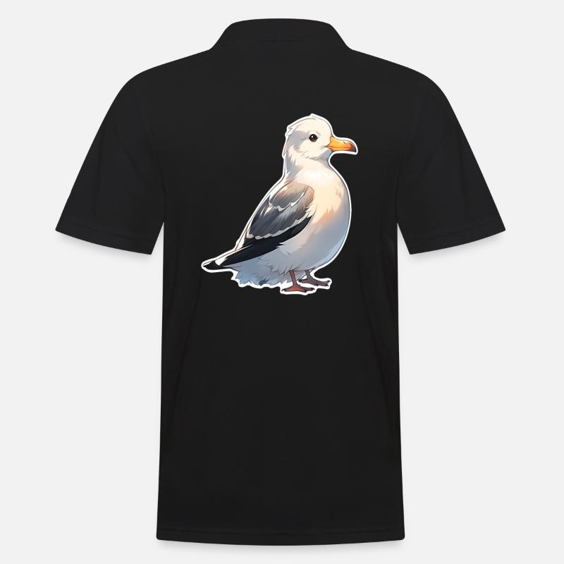 Möwe - Männer Poloshirt - Schwarz