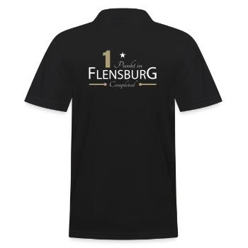 1 Punkt in Flensburg - Männer Poloshirt - Schwarz - Hinten - Kai (181cm)