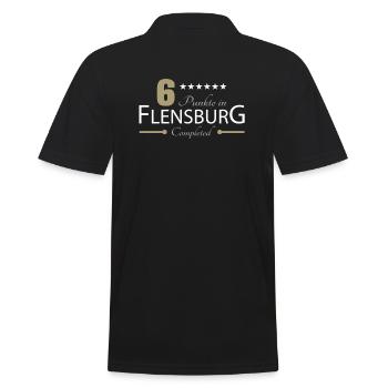 6 Punkte in Flensburg - Männer Poloshirt - Schwarz - Hinten - Kai (181cm)