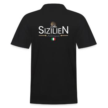 Sizilien Klettern - Männer Poloshirt - Schwarz - Hinten - Kai (181cm)