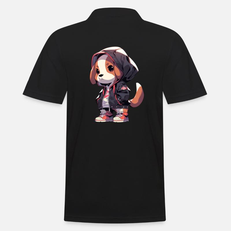 Beagle Hund - Männer Poloshirt - Schwarz