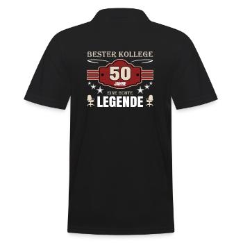 Bester Kollege 50 Jahre Jubiläum - Männer Poloshirt - Schwarz - Hinten - Kai (181cm)