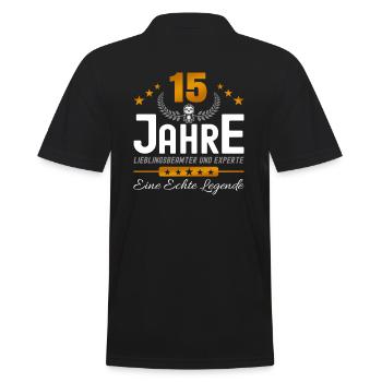 Beamter 15 Jahre Jubiläum - Männer Poloshirt - Schwarz - Hinten - Kai (181cm)