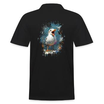 Mouette hurlante - Polo Homme - noir - Dos - Kai (181cm)