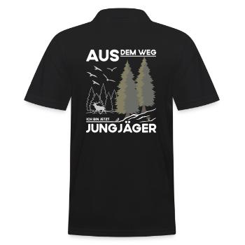 Jungjäger - Männer Poloshirt - Schwarz - Hinten - Kai (181cm)