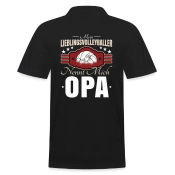 Volleyball Opa - Männer Poloshirt - Schwarz - Hinten - Kai (181cm)