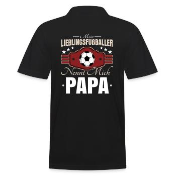 Fußball Papa - Männer Poloshirt - Schwarz - Hinten - Kai (181cm)