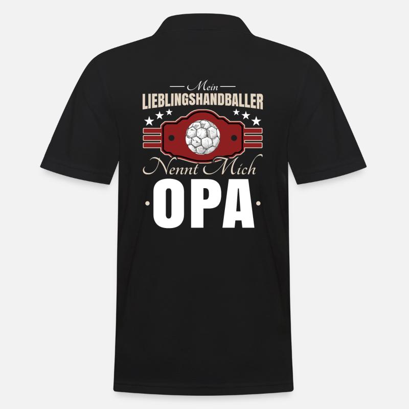 Handball Opa - Männer Poloshirt - Schwarz