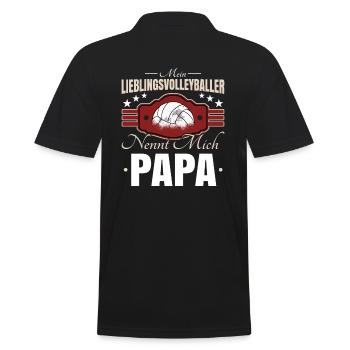 Volleyball Papa - Männer Poloshirt - Schwarz - Hinten - Kai (181cm)