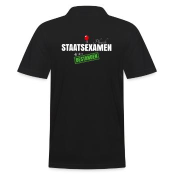 Staatsexamen Physik - Männer Poloshirt - Schwarz - Hinten - Kai (181cm)