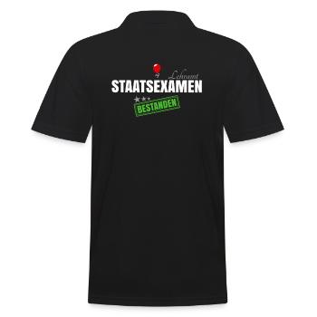 Staatsexamen Lehramt - Männer Poloshirt - Schwarz - Hinten - Kai (181cm)