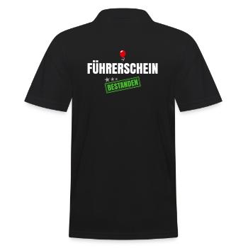 Führerschein Bestanden - Männer Poloshirt - Schwarz - Hinten - Kai (181cm)