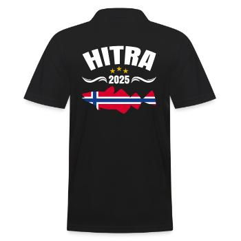 Hitra Norwegen Angeltour 2025 - Männer Poloshirt - Schwarz - Hinten - Kai (181cm)